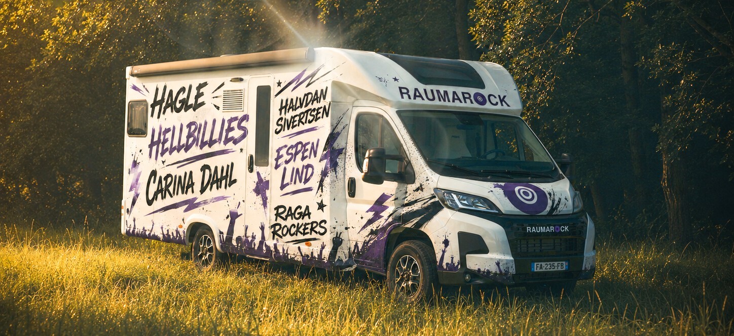 Tett på: Tar du med bobilen til Raumarocks basecamp i år, bor du kun 400 meter fra scenekanten.